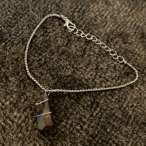 ❤️‍🔥BOGO FREE handmade painted quartz pendent charm bracelet silver 8” chain